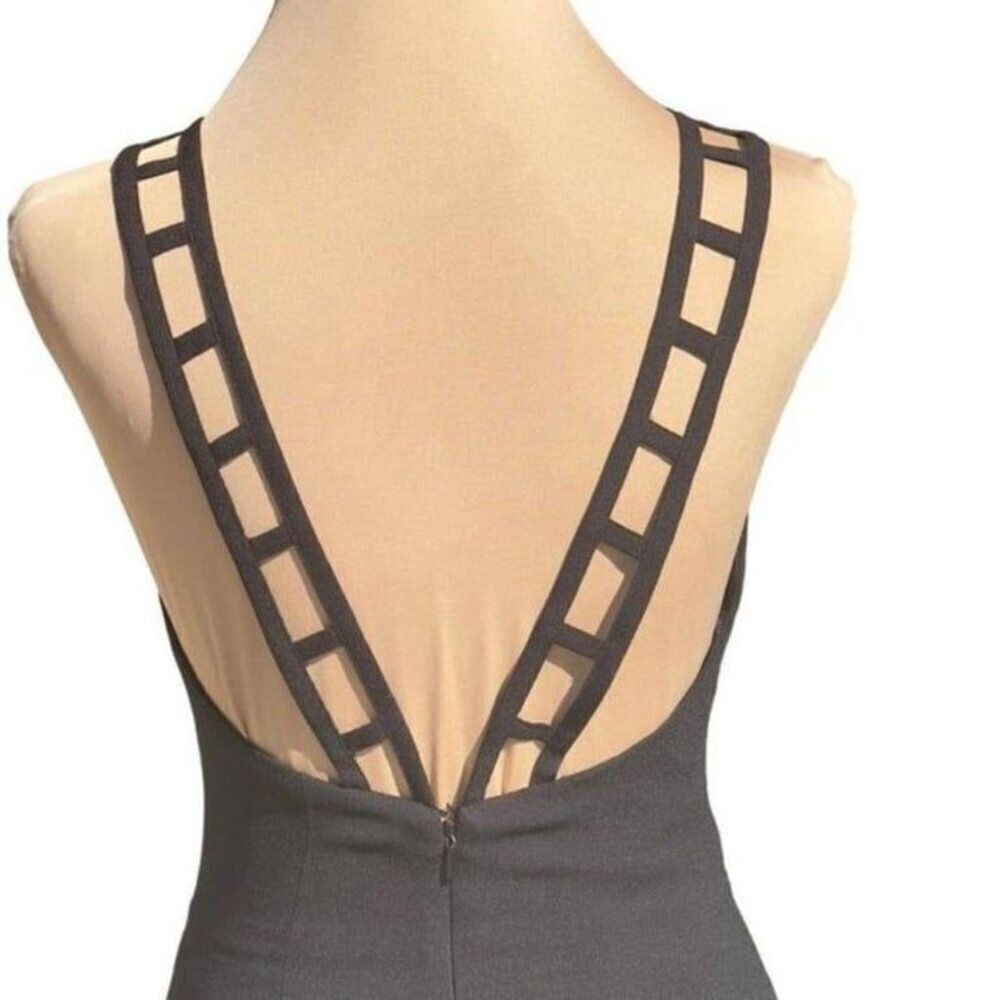 Vtg Rex Lester Black Pencil Gown Sz 2 - Picture 5 of 9